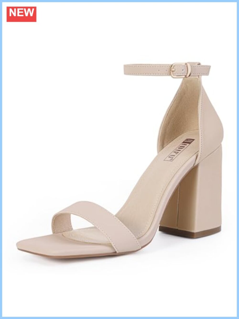 Women's Chunky Block Heels Dress Sandals Open Square Toe 3.6" Heel